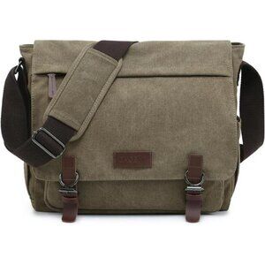Large Vintage Canvas Messenger Shoulder Bag Travel Crossbody Purse Briefcase
